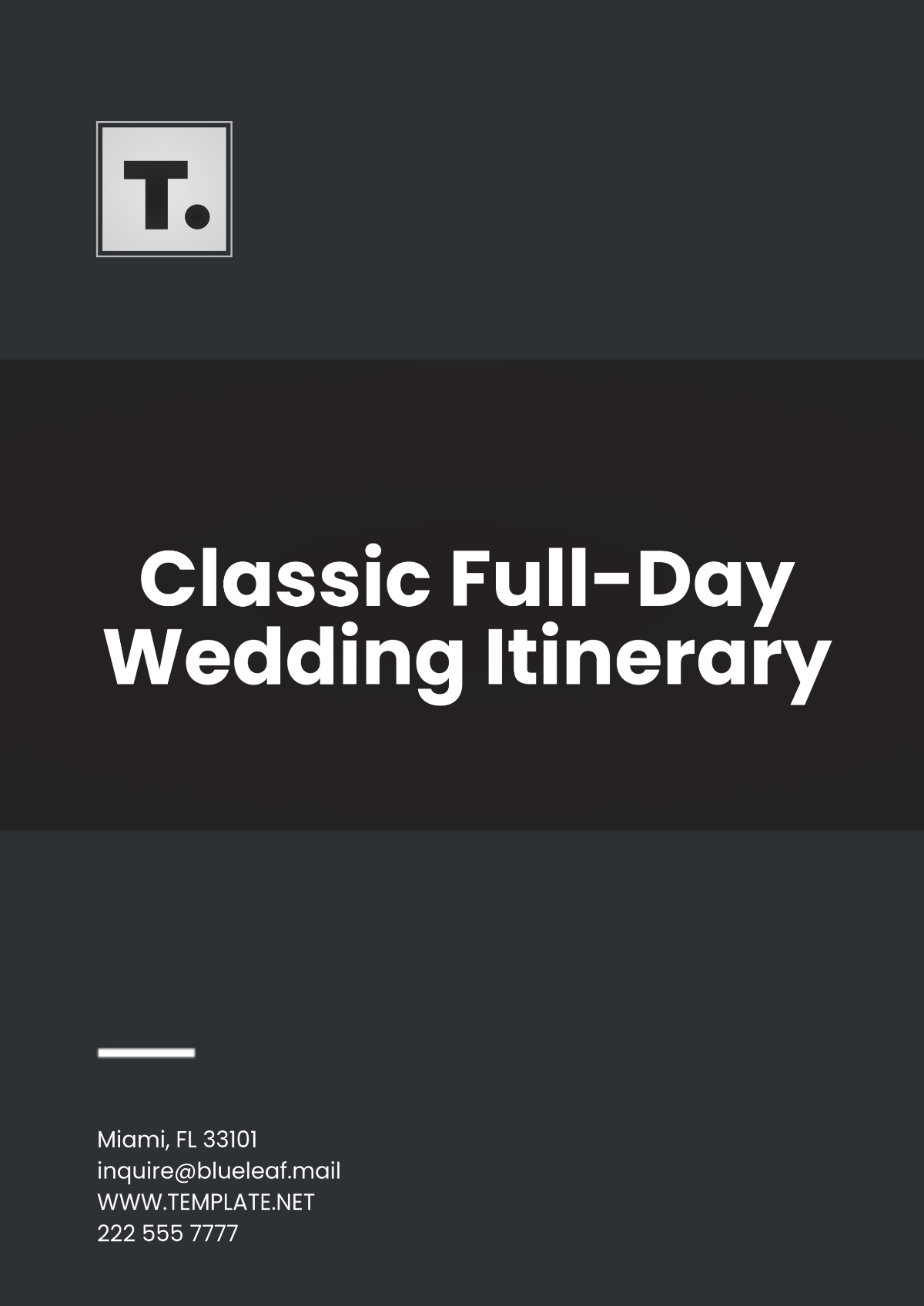 Classic Full-Day Wedding Itinerary Template - Edit Online & Download