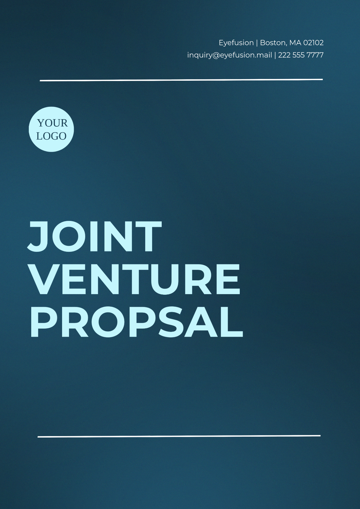 Joint Venture Proposal Template - Edit Online & Download