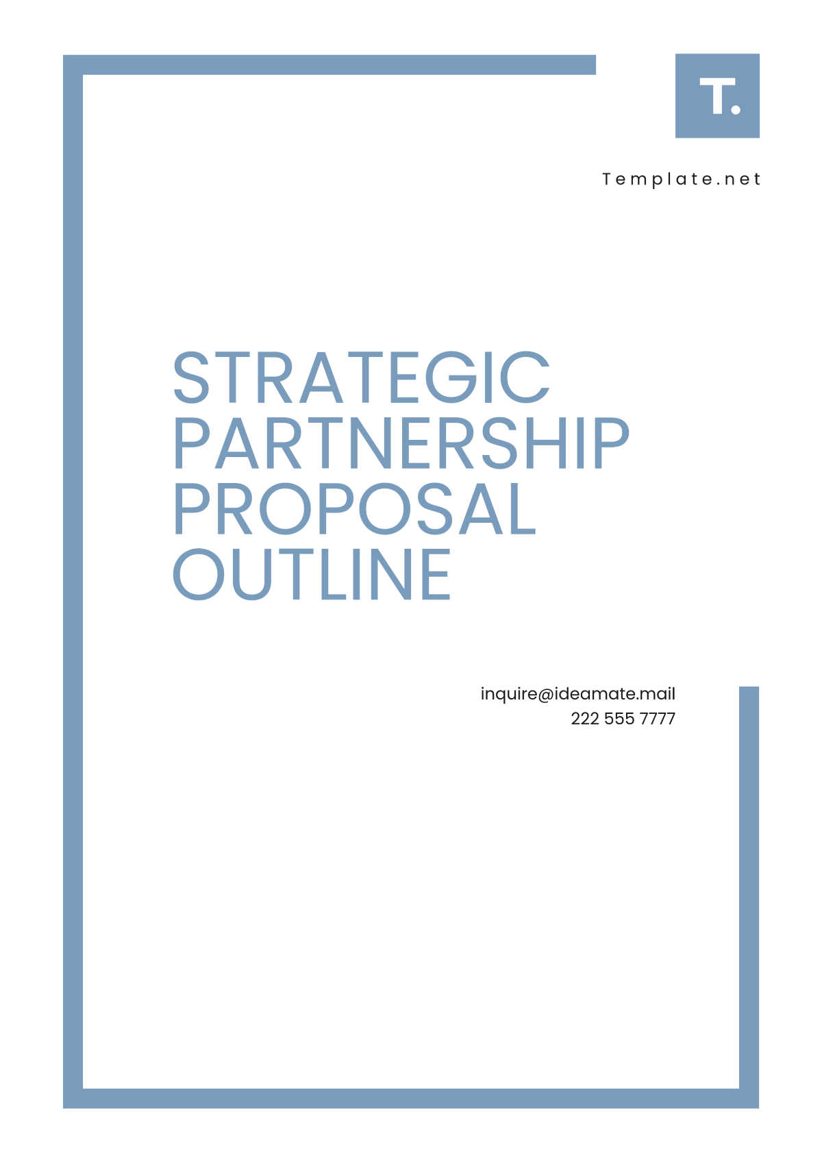 Strategic Partnership Proposal Outline Template - Edit Online & Download