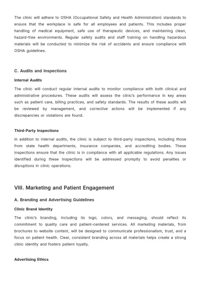 Free Chiropractic Clinic Standard Operating Procedure Template to Edit Online