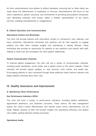 Free Chiropractic Clinic Standard Operating Procedure Template to Edit Online