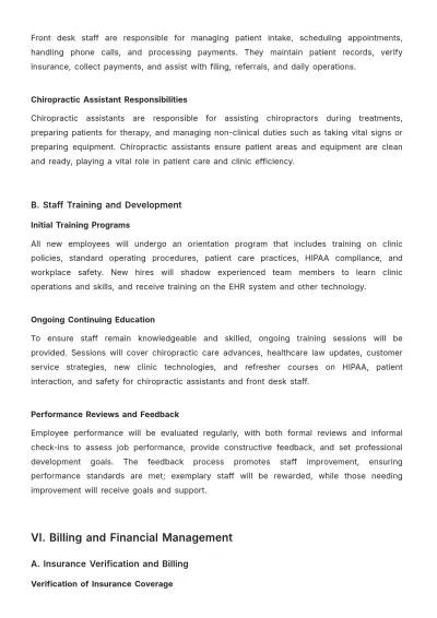 Free Chiropractic Clinic Standard Operating Procedure Template to Edit Online