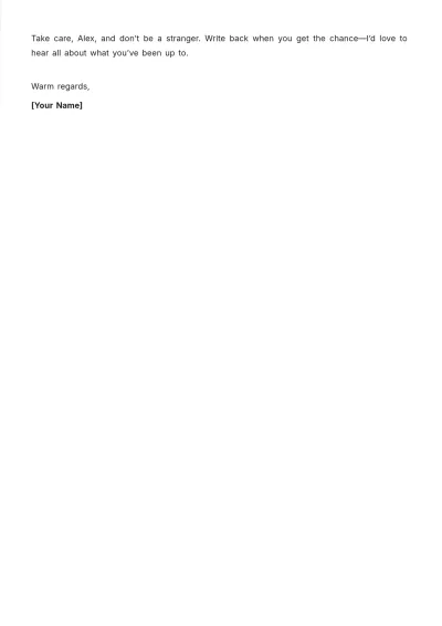Free Printable Personal Letter Sample Template to Edit Online