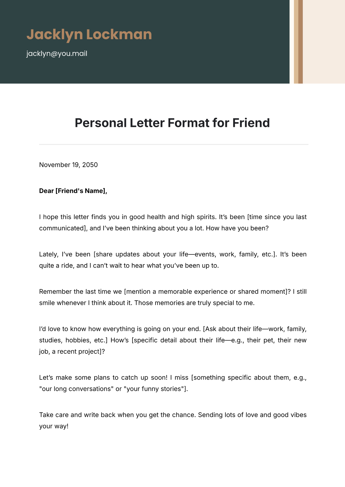Personal Letter Examples