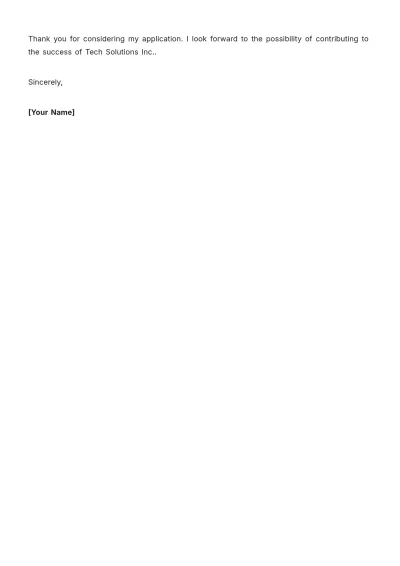 Free Professional Personal Letter Template for Job Application to Edit Online