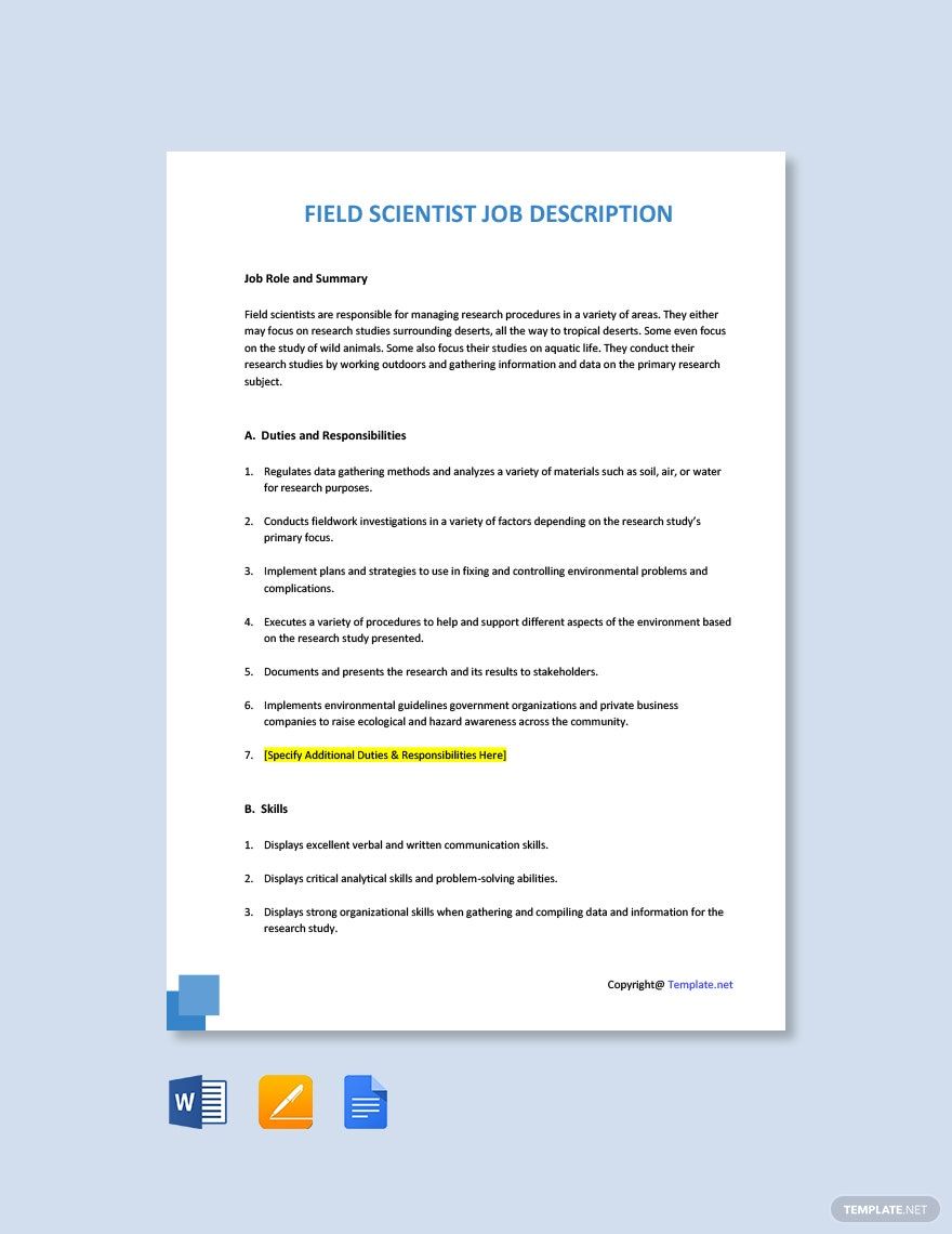 Field Scientist Templates Design, Free, Download