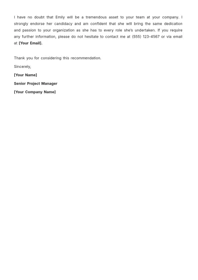 Free Personal Letter for Recommendation Template to Edit Online