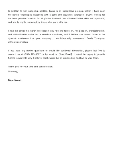 Free Personal Letter for Reference Template to Edit Online