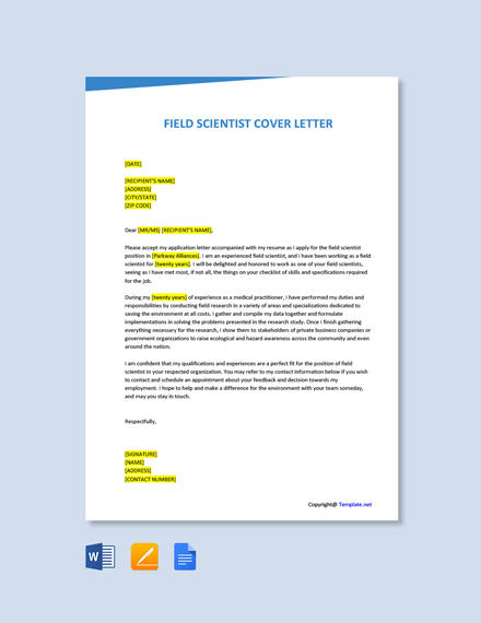 Free Food Scientist Cover Letter Template - Google Docs, Word, Apple ...