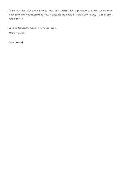 Free Personal Letter for Support Template to Edit Online