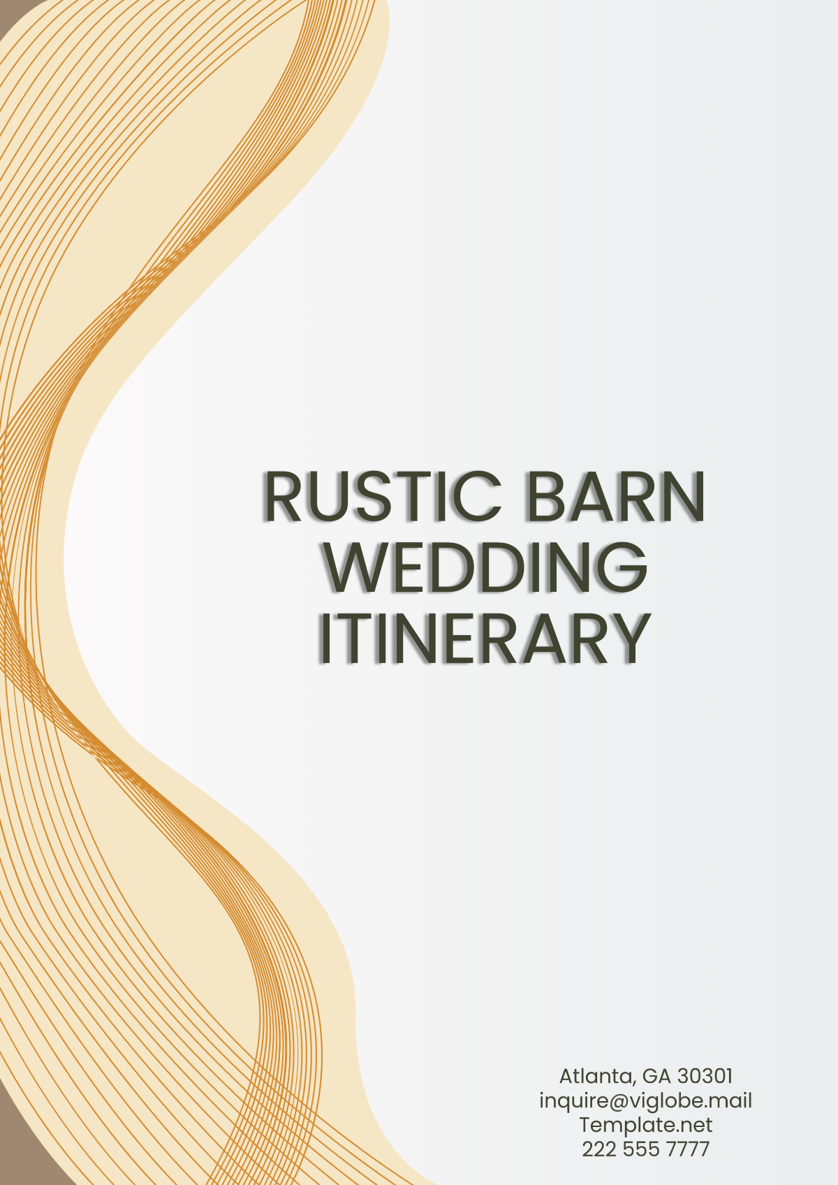 Rustic Barn Wedding Itinerary Template