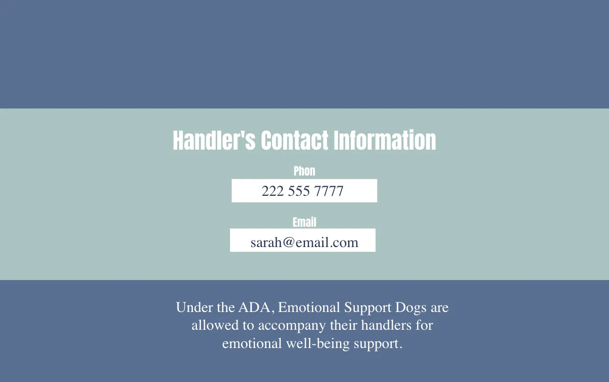 Free Emotional Support Service Dog ID Card Template to Edit Online