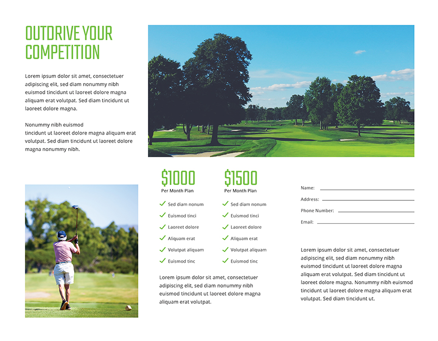 Golf Brochure Template