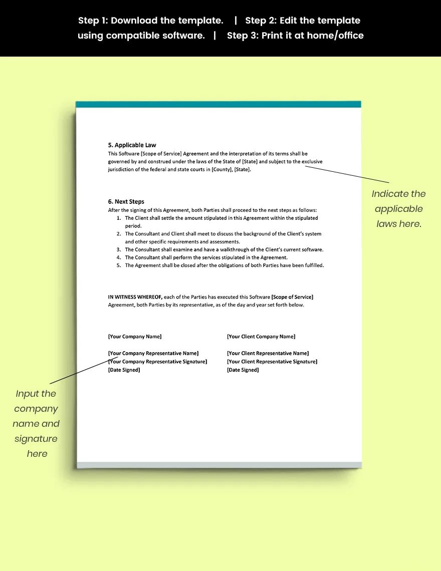 Agreement with Consultant to Provide Software Support Services Template