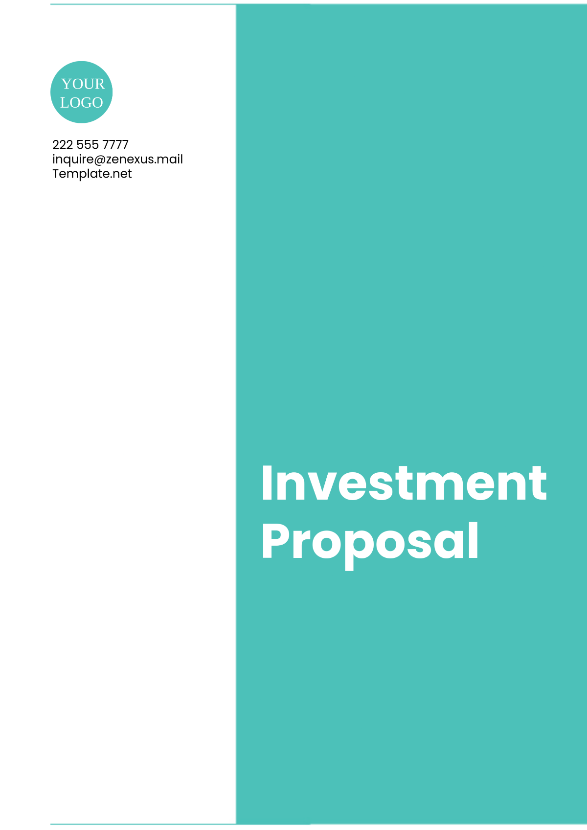 Simple Investment Proposal Template - Edit Online & Download