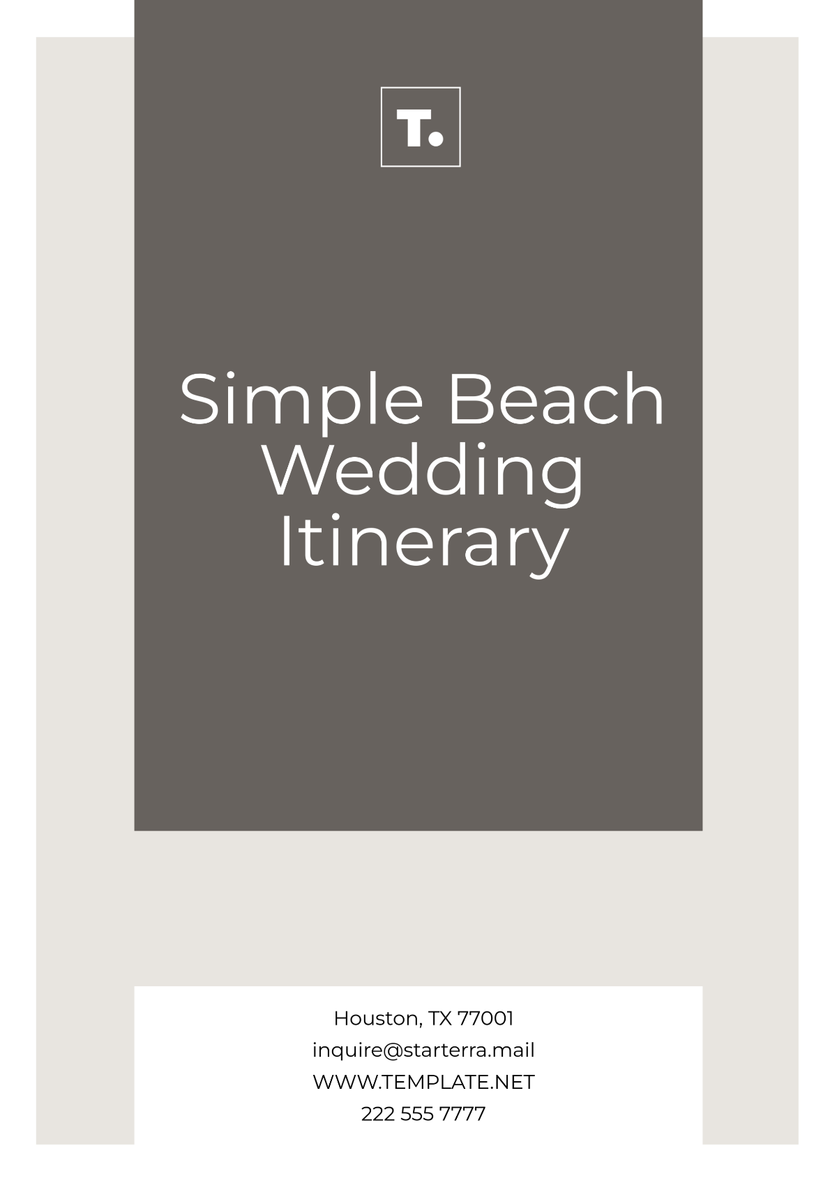 Simple Beach Wedding Itinerary Template - Edit Online & Download