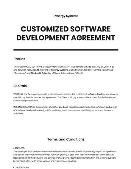 66  Software Agreement PDF Templates Free Downloads Template net