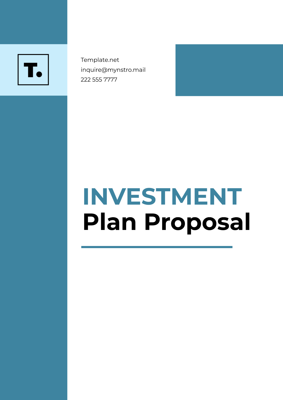 Investment Plan Proposal Layout Template - Edit Online & Download