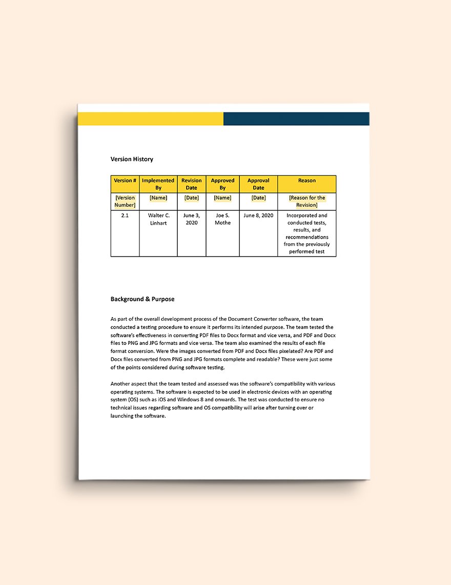 Software Testing Report Template