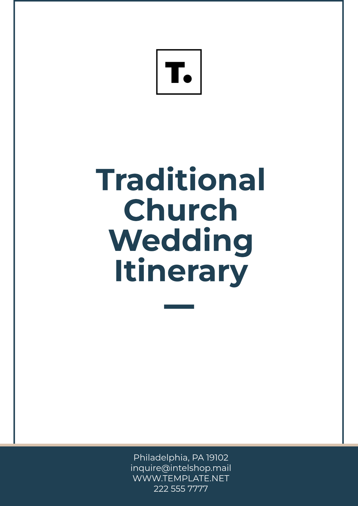 Traditional Church Wedding Itinerary Template - Edit Online & Download