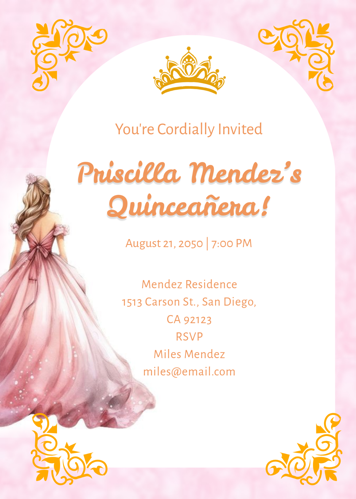 Free Quinceañera Invitation Templates, Editable and Printable