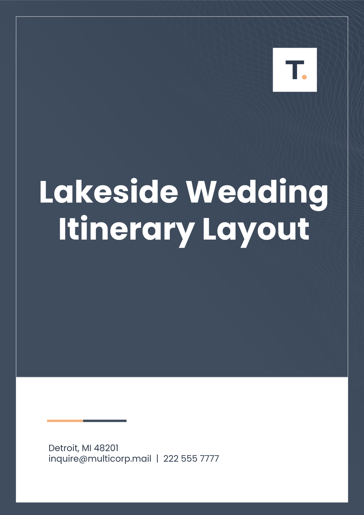 Lakeside Wedding Itinerary Layout Template - Edit Online & Download