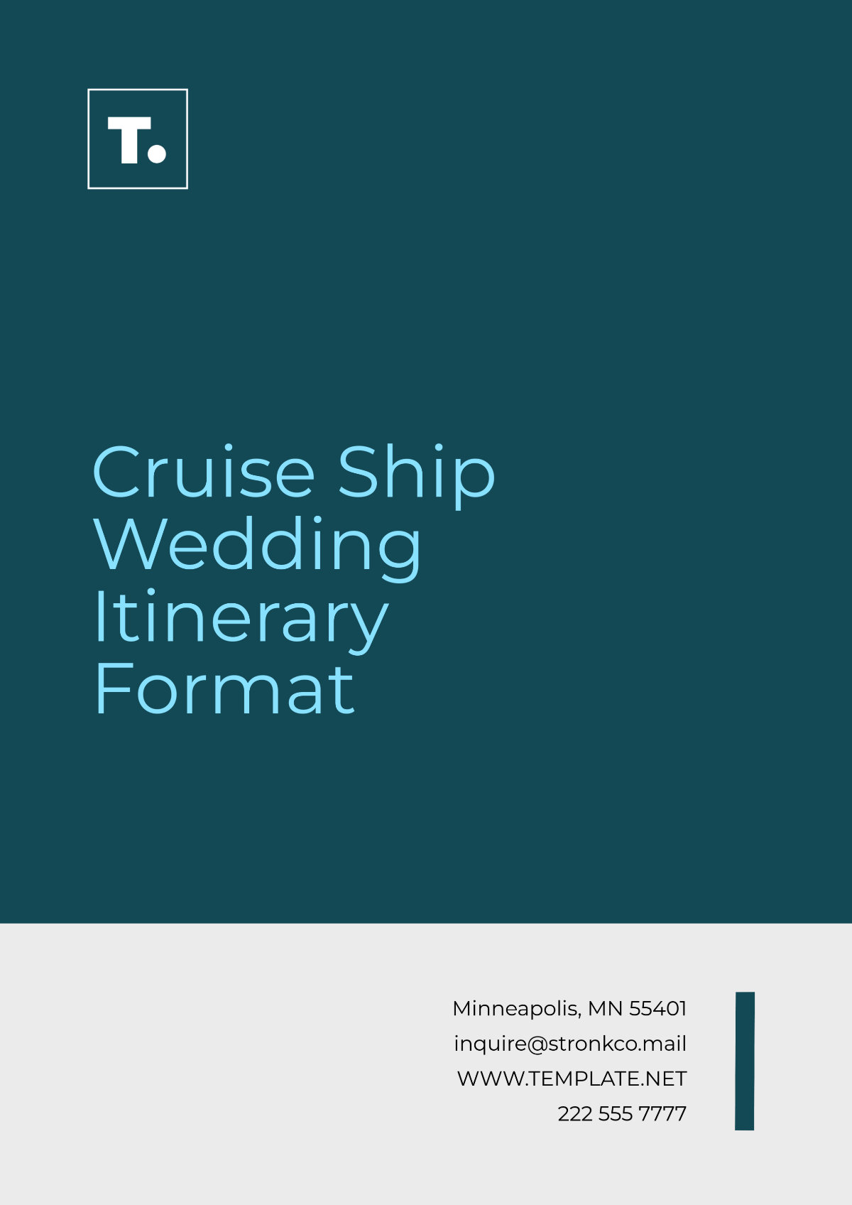 Cruise Ship Wedding Itinerary Format Template - Edit Online & Download