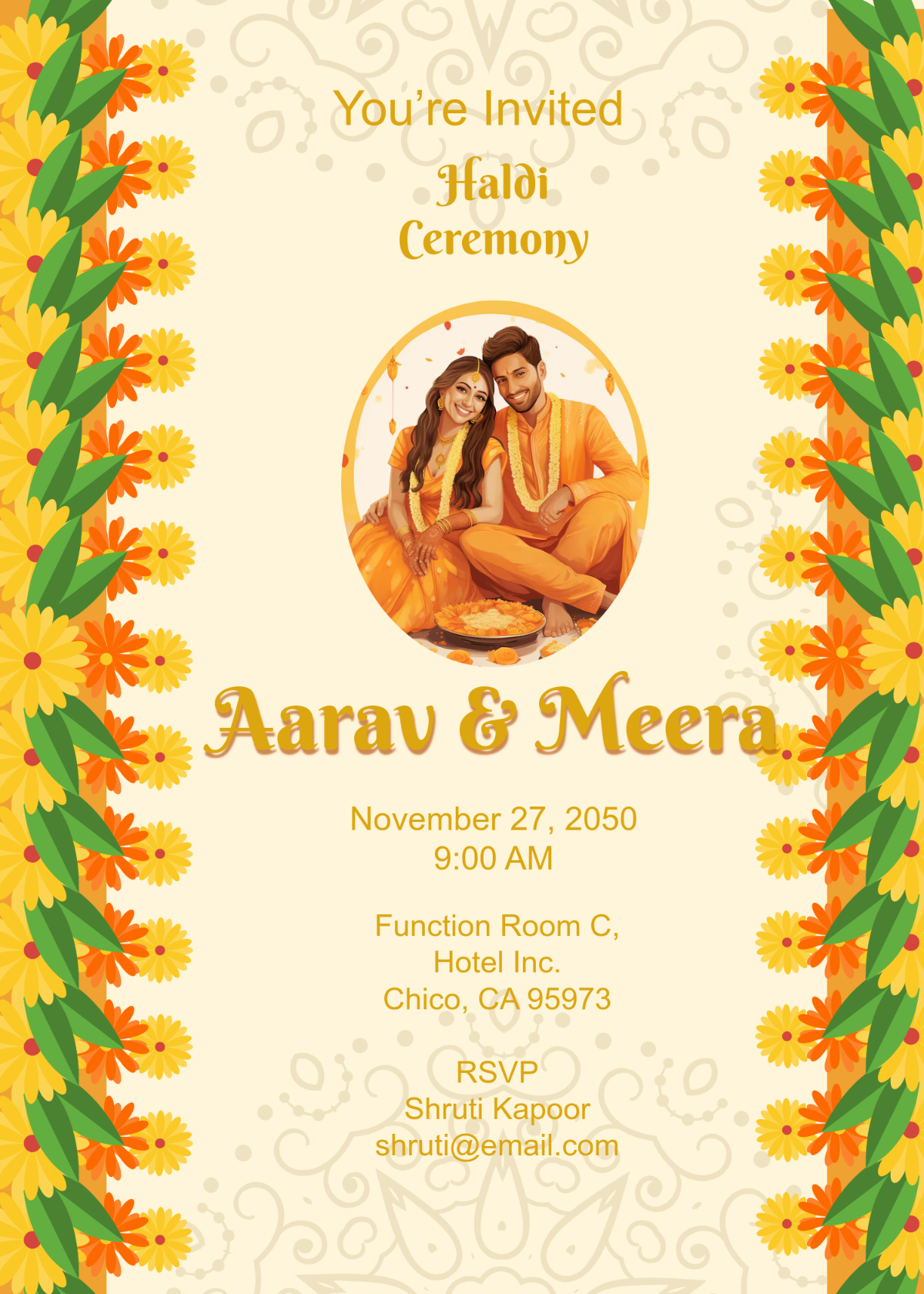 Royal Haldi Ceremony Invitation Template