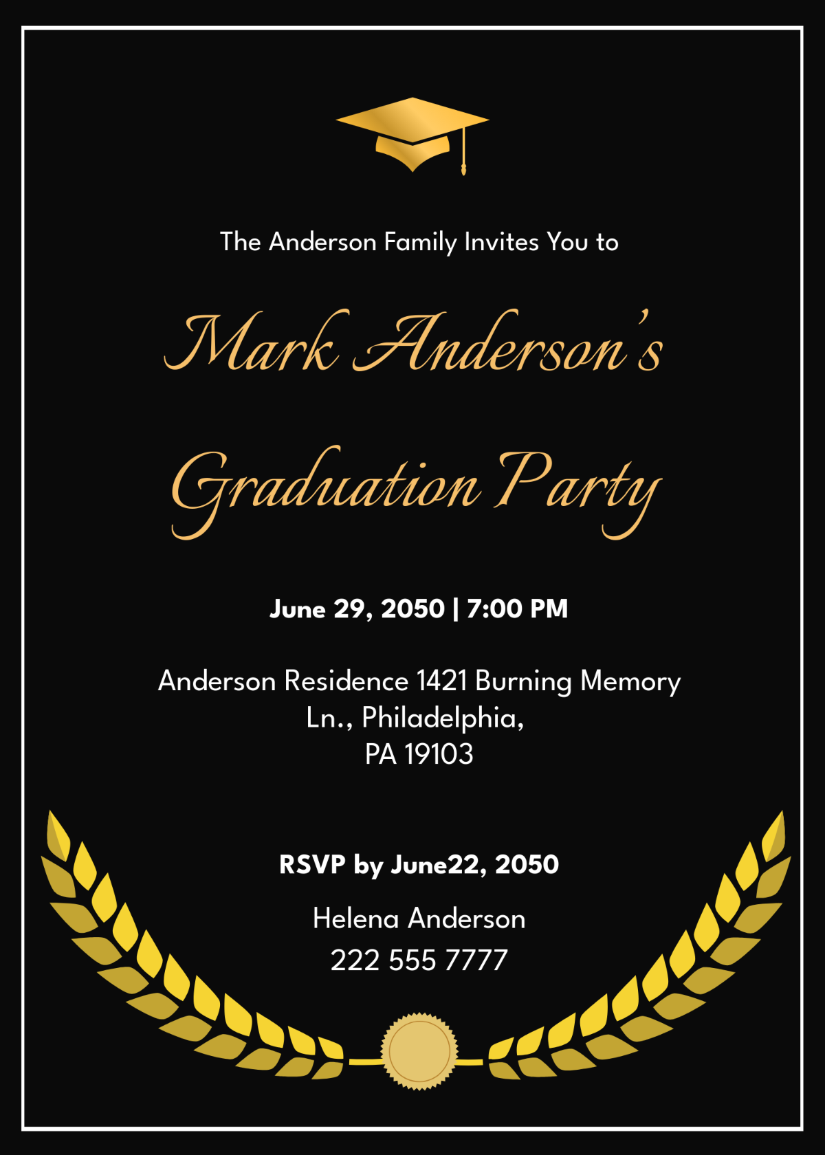 Unique Graduation Invitation Template - Edit Online & Download