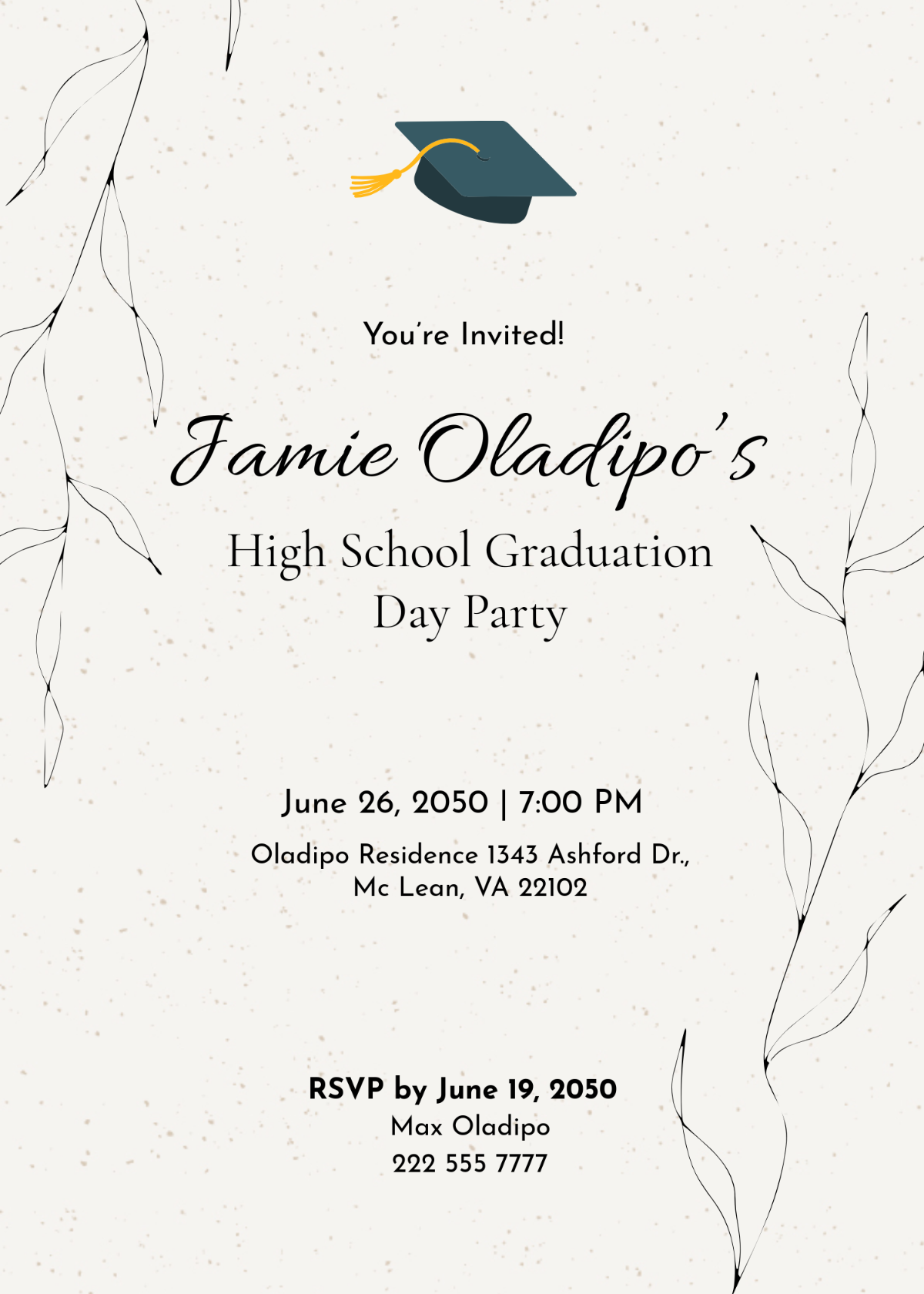 Aesthetic Graduation Invitation Template