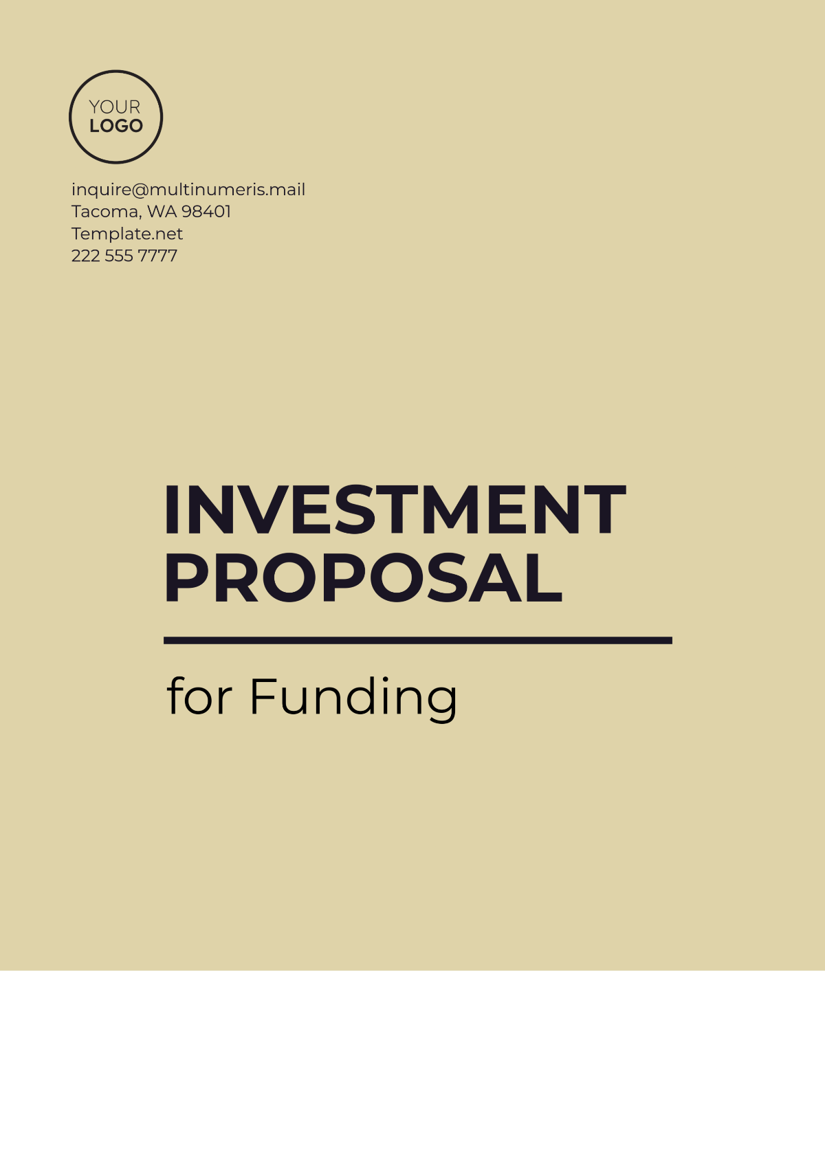 Investment Proposal for Funding Outline Template - Edit Online & Download