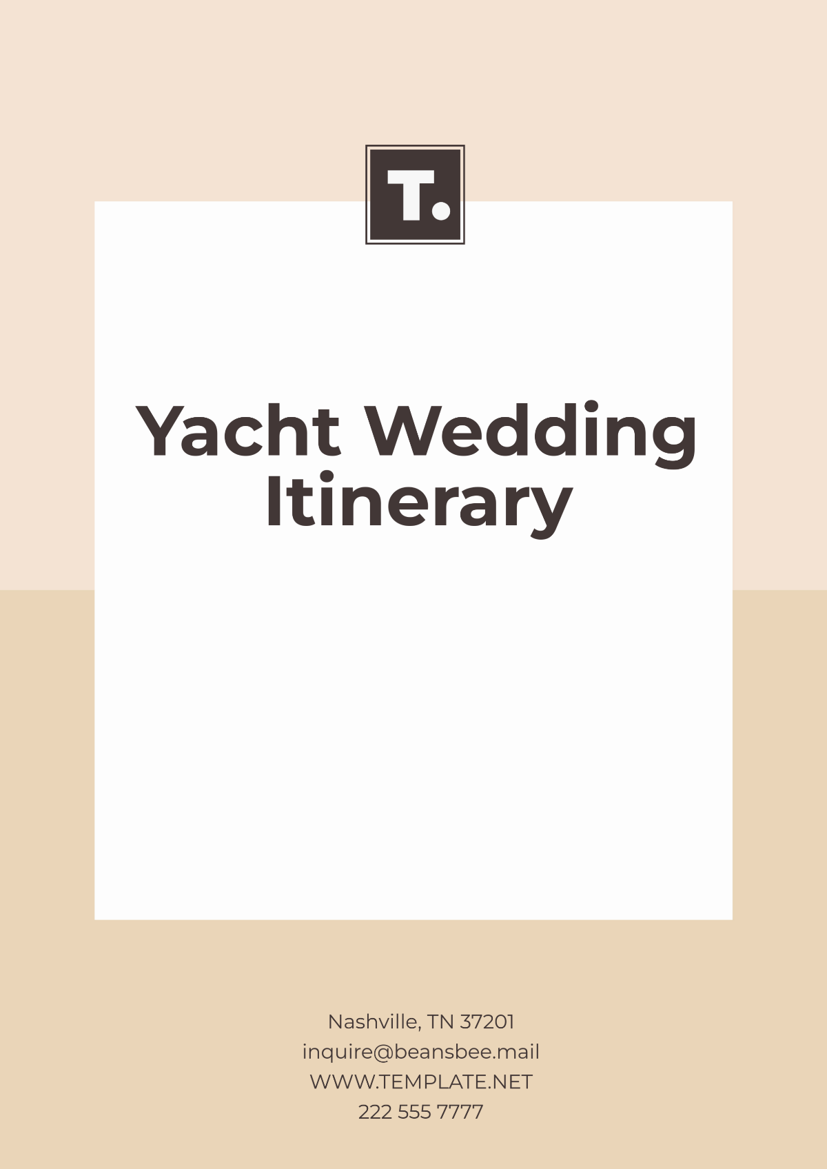 Yacht Wedding Itinerary Template - Edit Online & Download