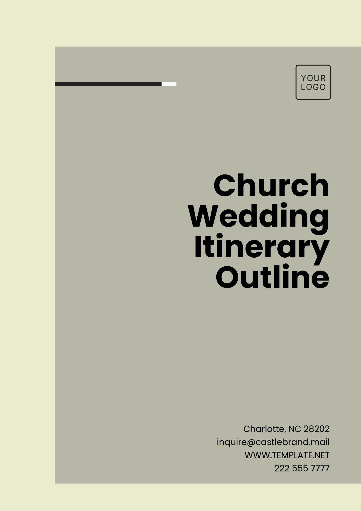 Church Wedding Itinerary Outline Template - Edit Online & Download