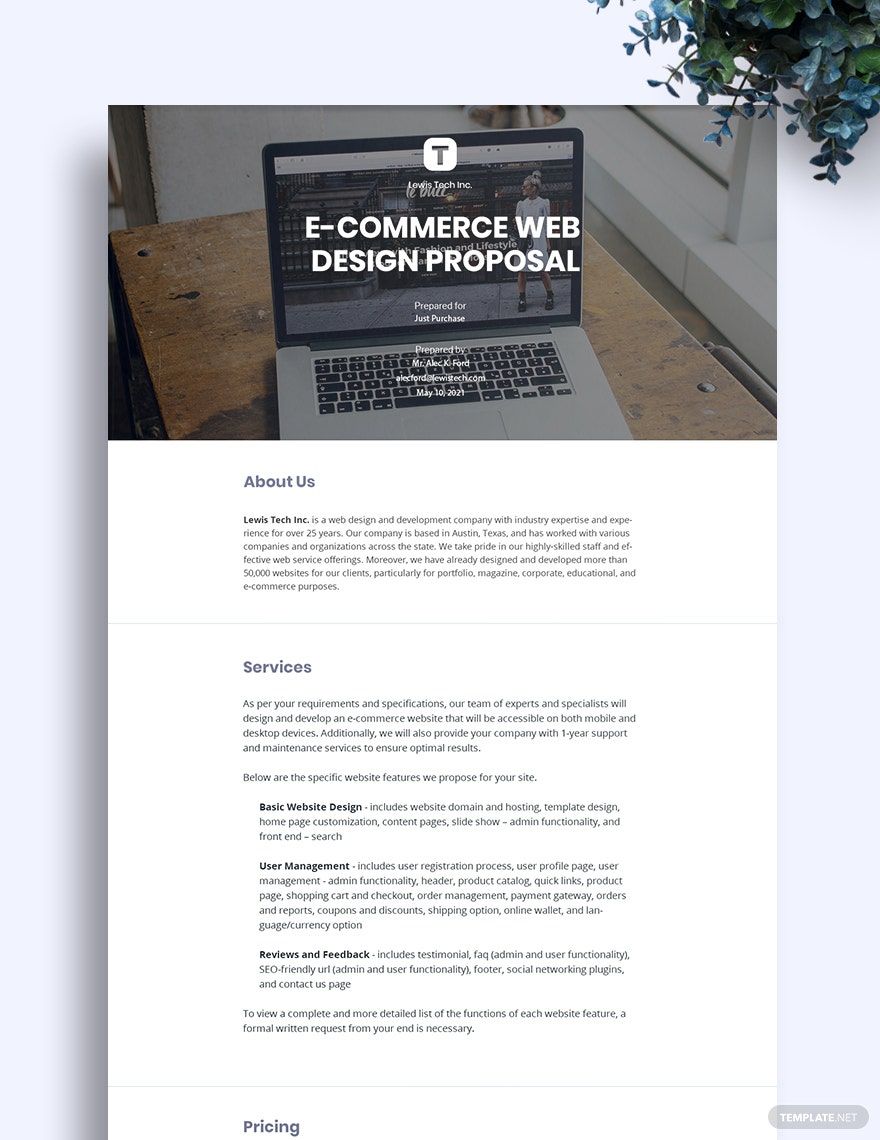 E-Commerce Web Design Proposal Template