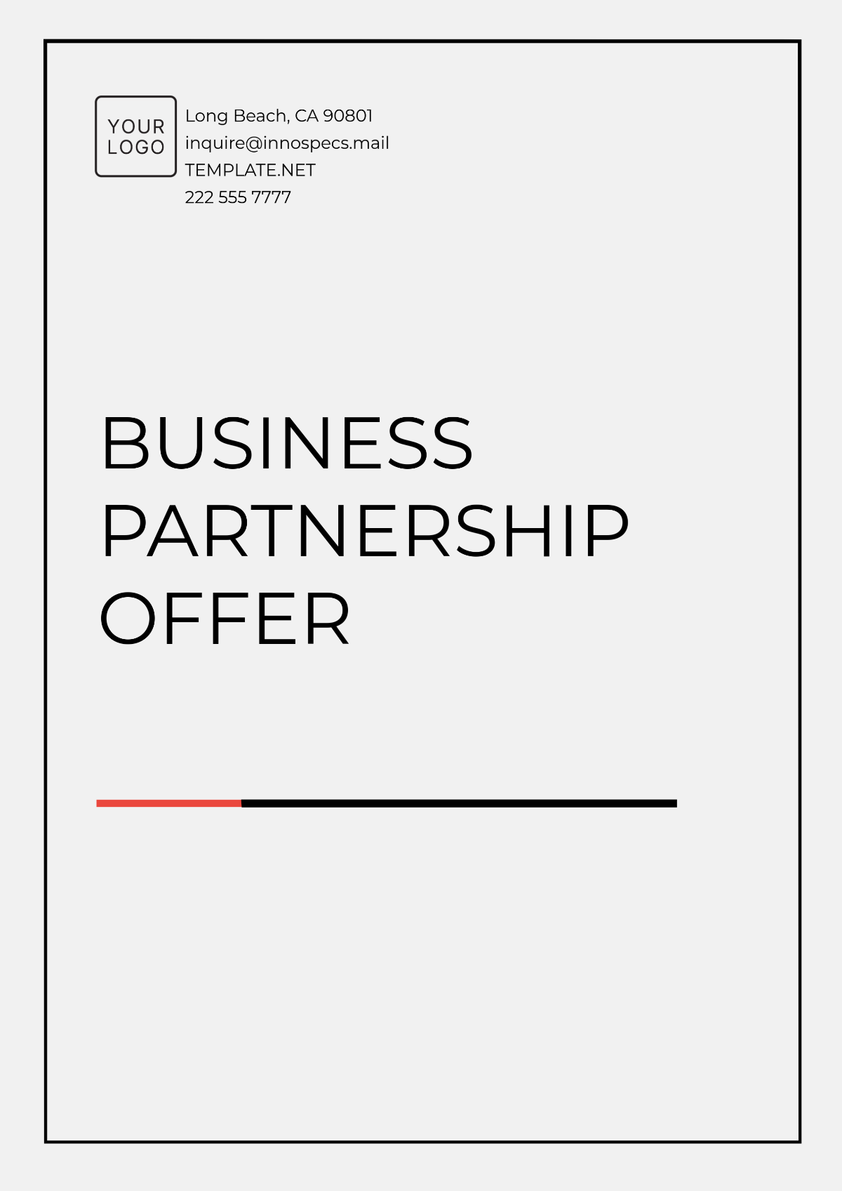 Business Partnership Offer Template - Edit Online & Download