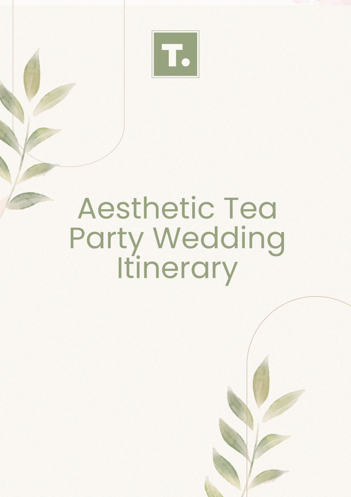 Aesthetic Tea Party Wedding Itinerary Template - Edit Online & Download