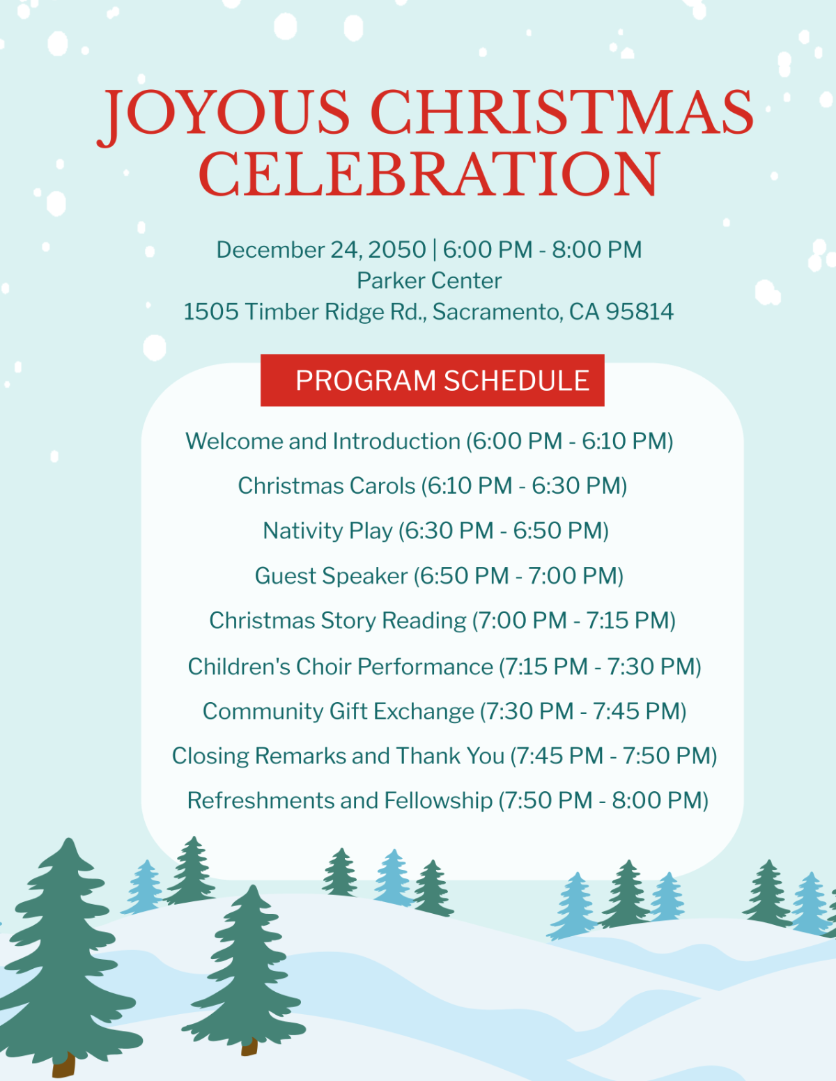 Customizable Christmas Program