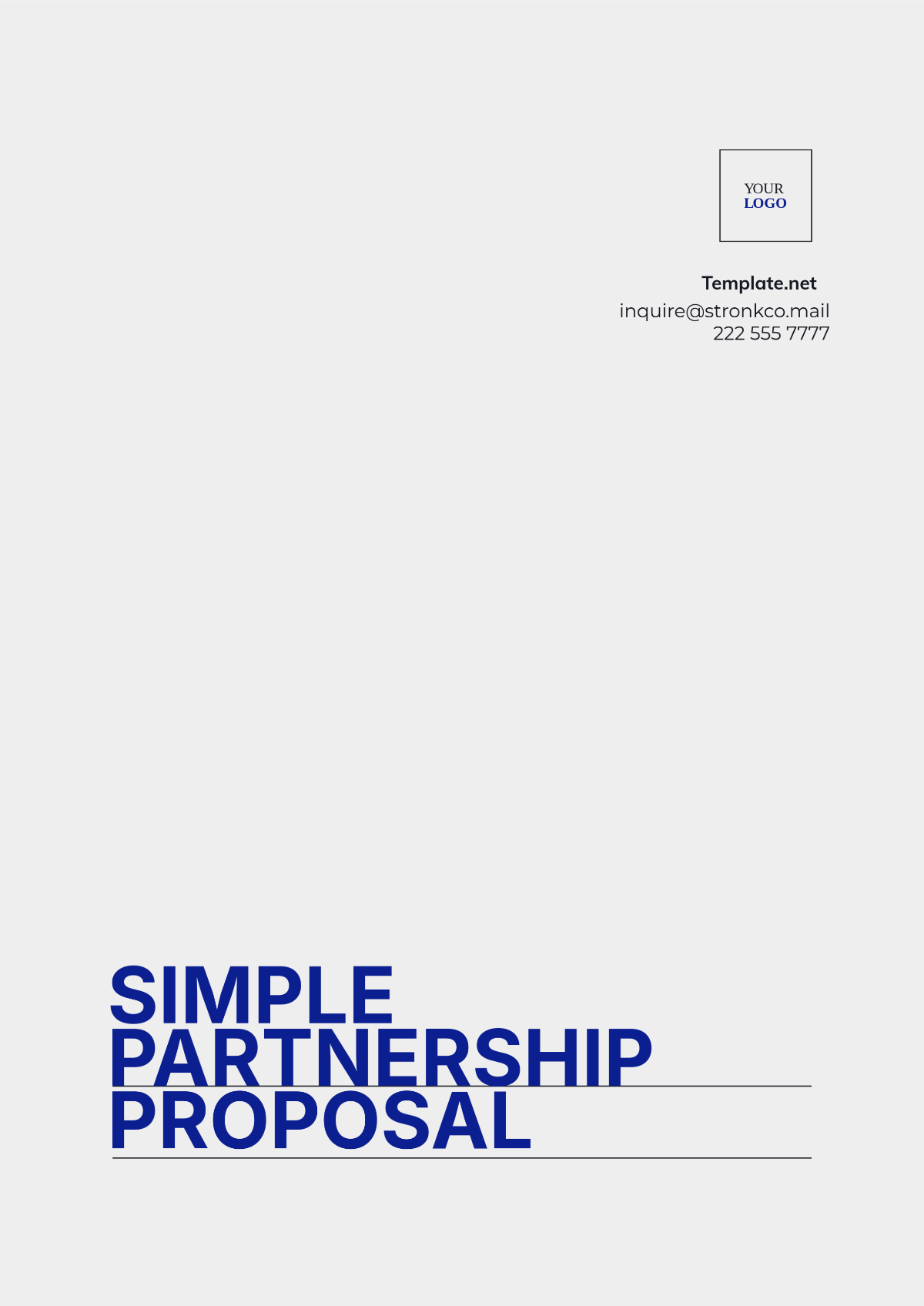 Simple Partnership Proposal Template - Edit Online & Download