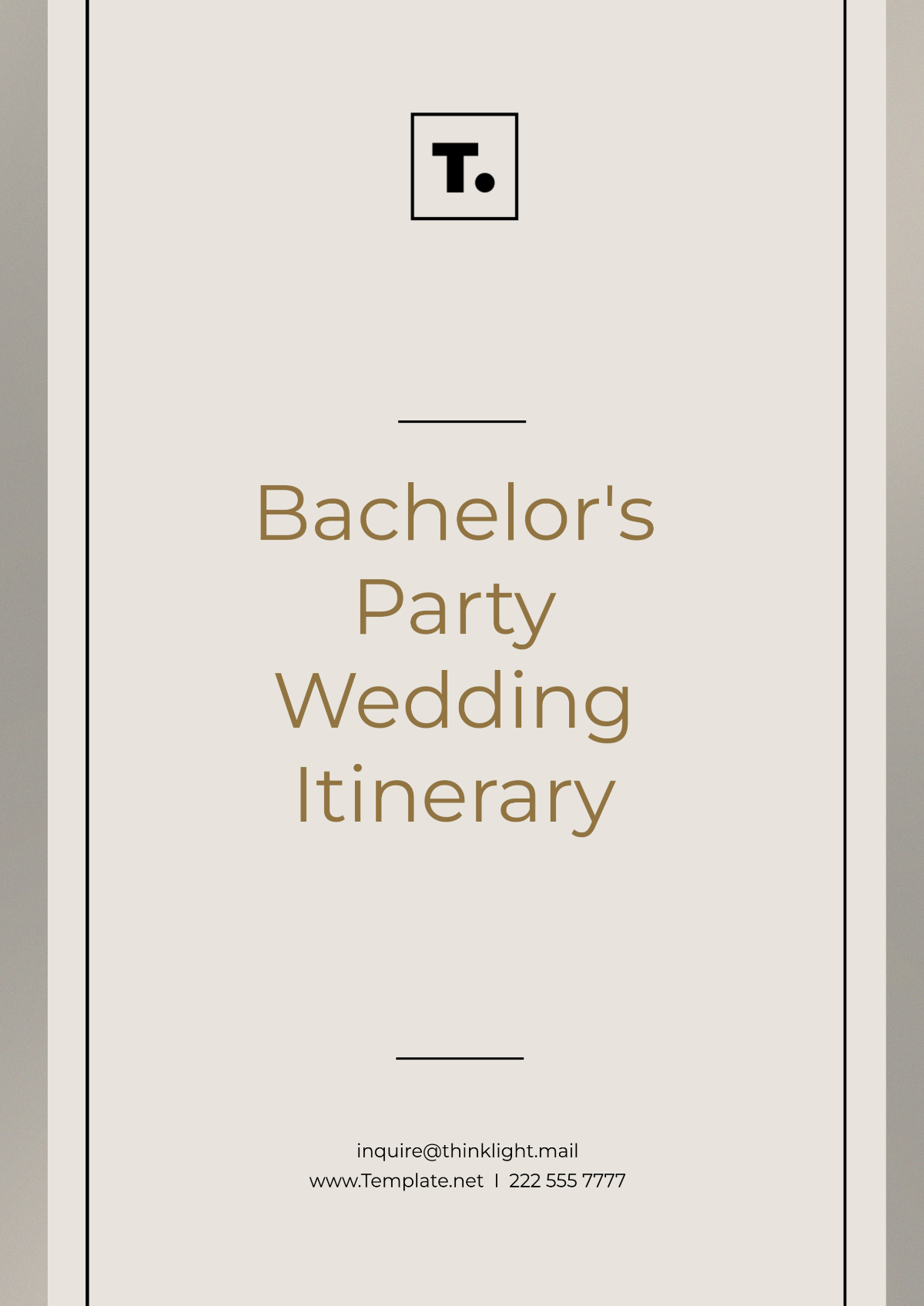 Bachelor's Party Wedding Itinerary Template - Edit Online & Download