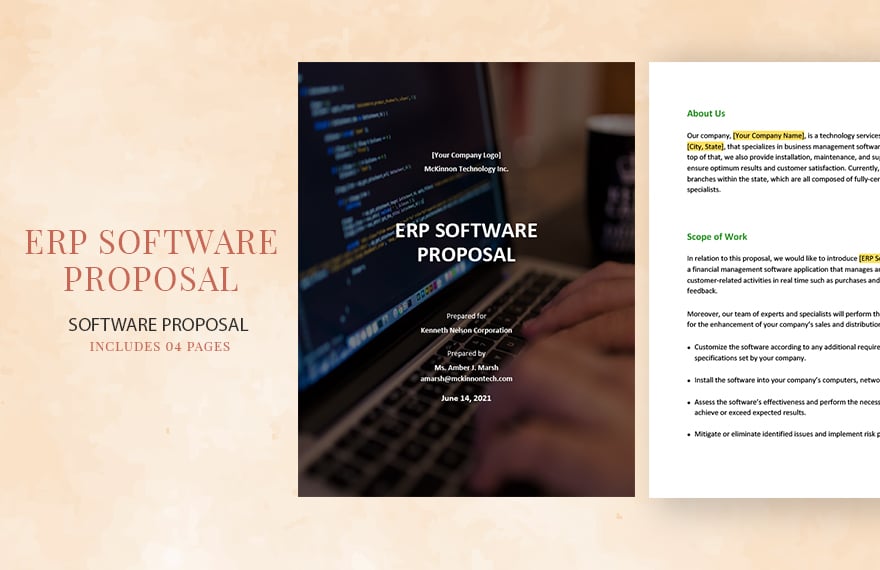 ERP Software Proposal Template