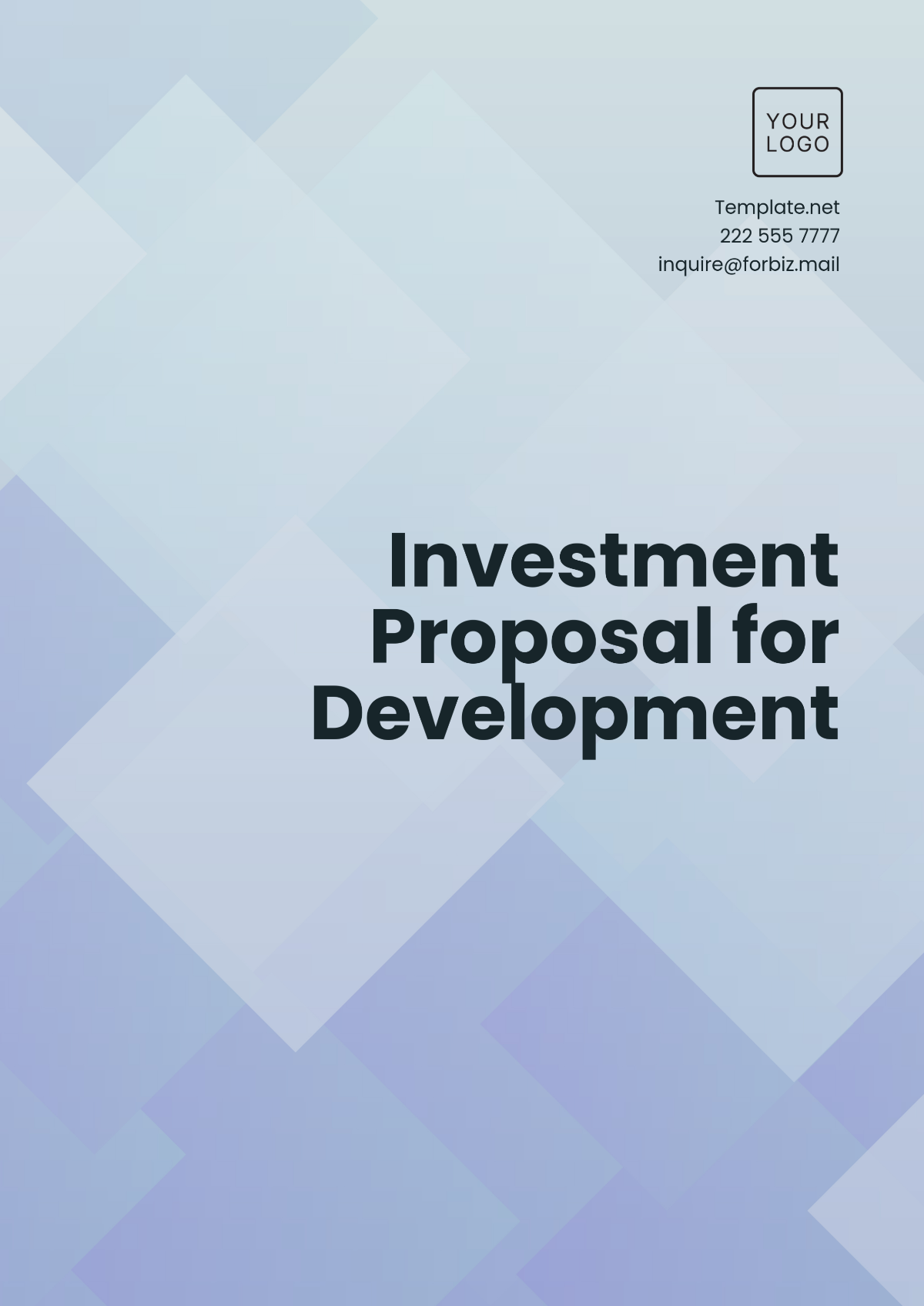 Investment Proposal for Development Template - Edit Online & Download