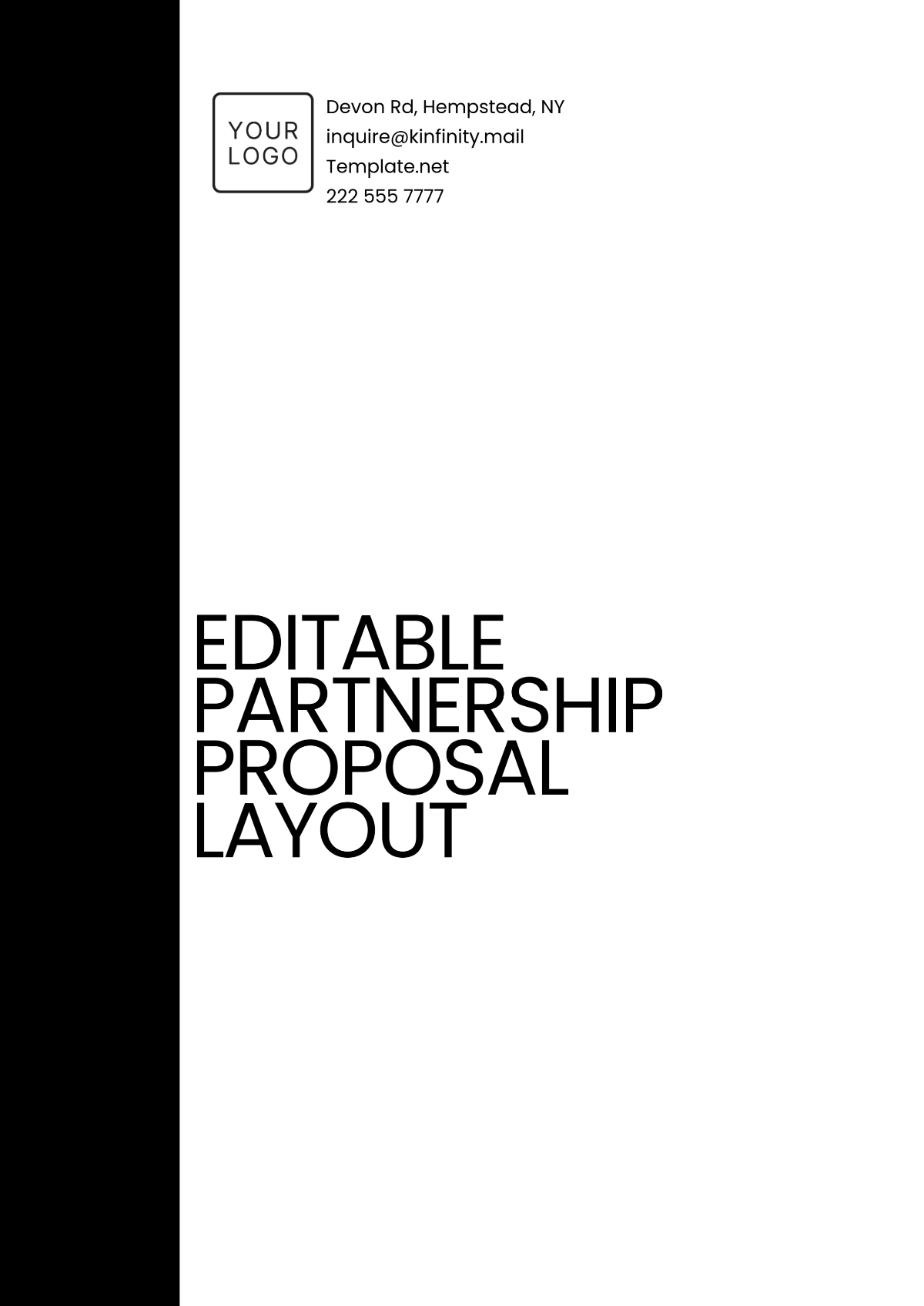 Editable Partnership Proposal Layout Template - Edit Online & Download