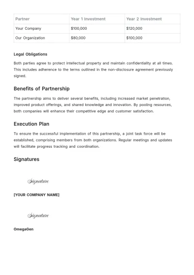 Free Editable Partnership Proposal Layout Template to Edit Online