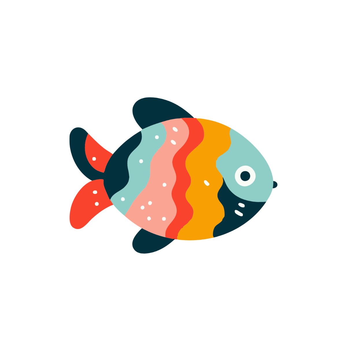 Free Colorful Fish Clipart Template