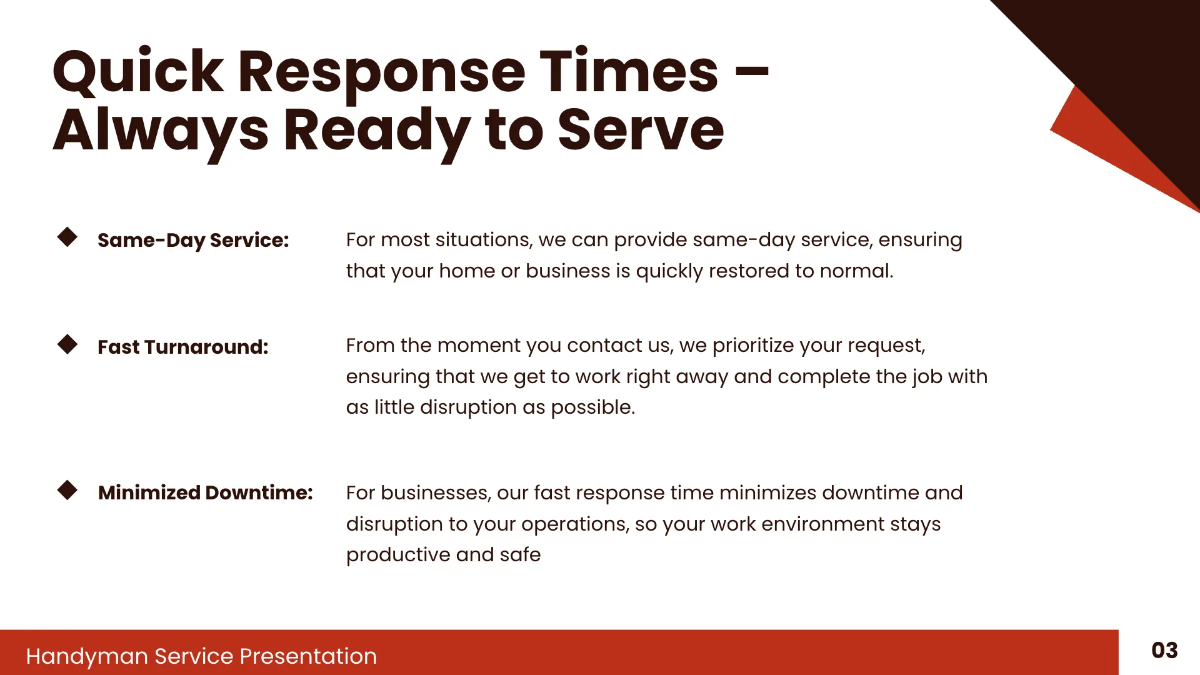 Free Handyman Service Presentation Template to Edit Online