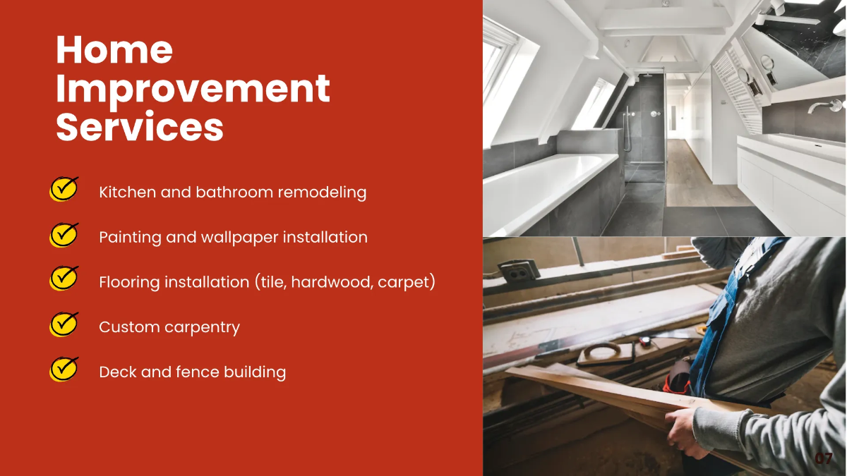 Free Handyman Service Presentation Template to Edit Online