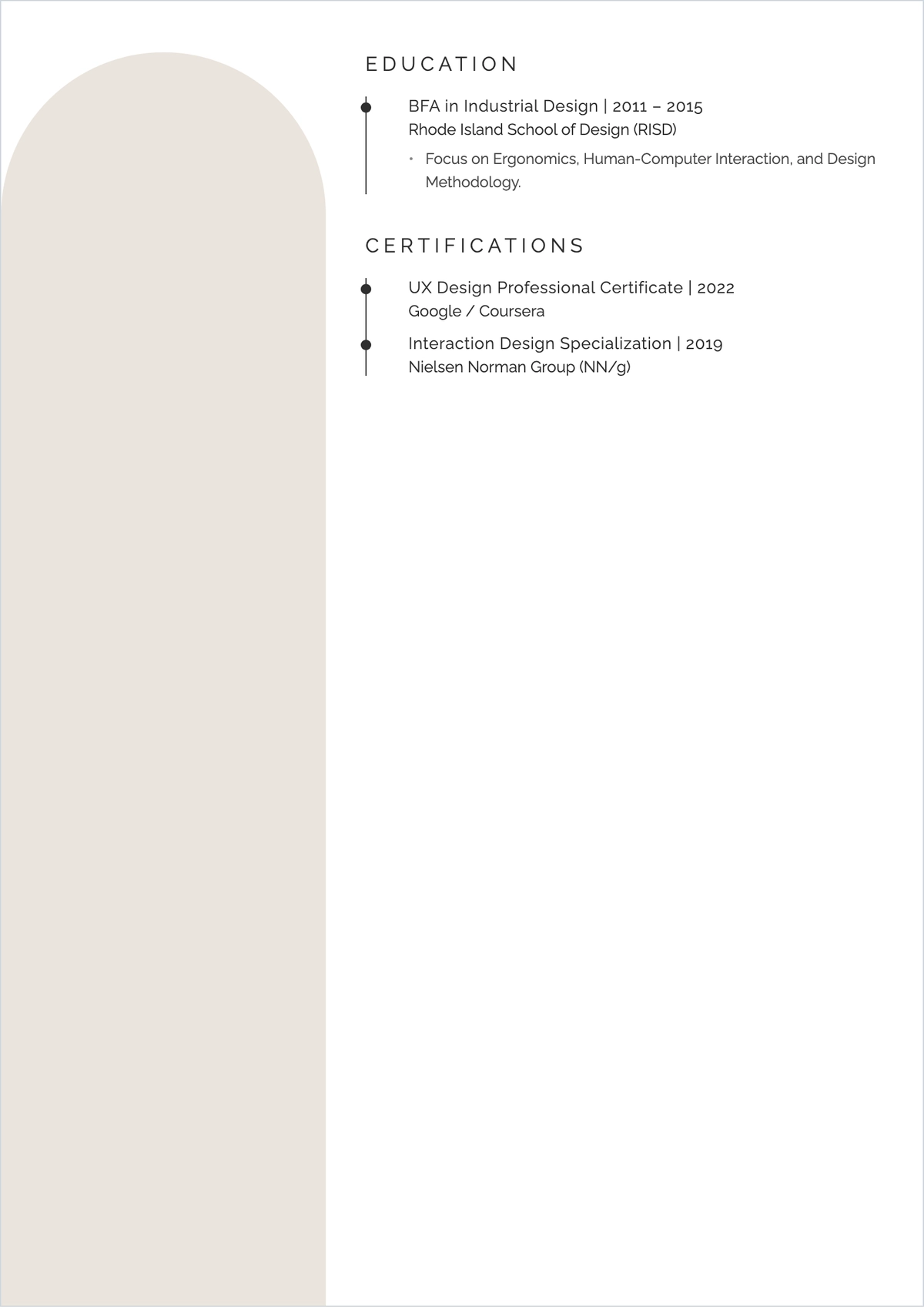 Free Professional Product Designer ATS Resume Template