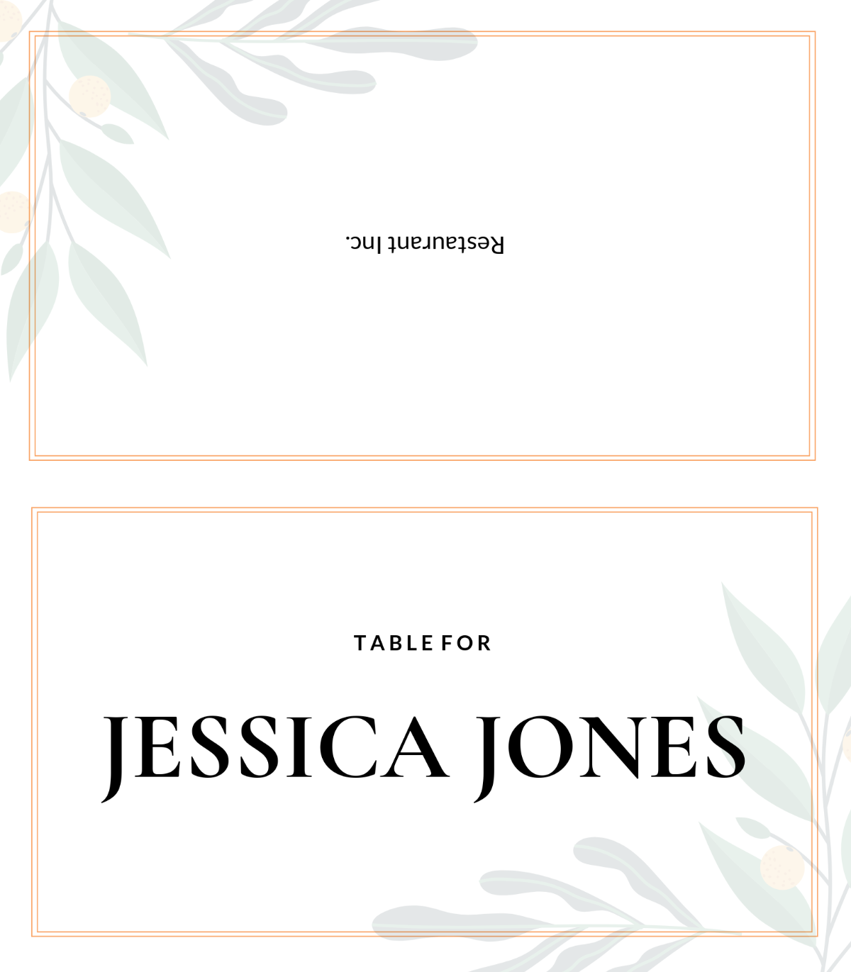 Blank Place Card Template - Edit Online & Download