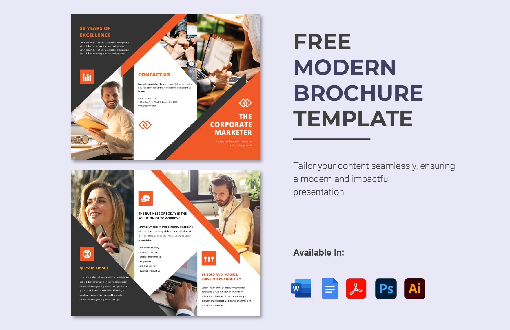 Modern Brochure Template in Word, Google Docs, PDF, Illustrator, PSD