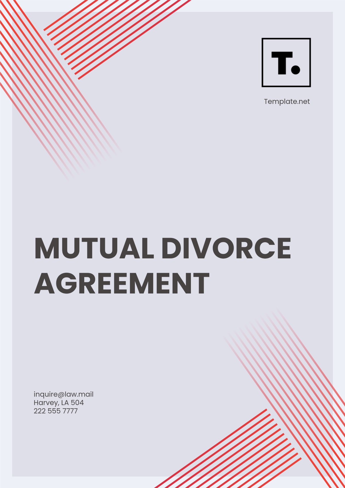 Mutual Divorce Agreement Template - Edit Online & Download